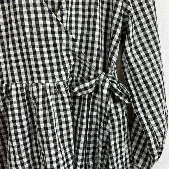 Daisy Street Black & White Gingham Checked Wrap Dress.  Size 10. - Picture 2 of 10